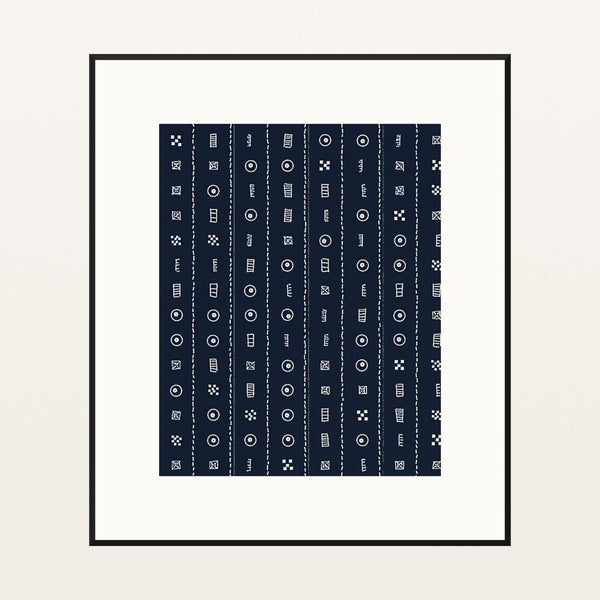 Indigo Adire – Limited Edition Adire Art Print — Black gallery mat