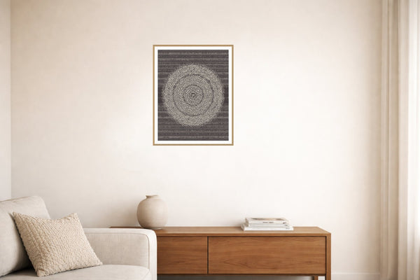 Ink & Vermilion Linear Wall Art Print – Signed Limited Edition Giclée | Modern Gallery Decor — Living room lifestyle