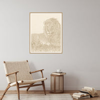 Aged Bronze Etched Line Art – Premium Etched Line Art Wall Art Print — Reading nook