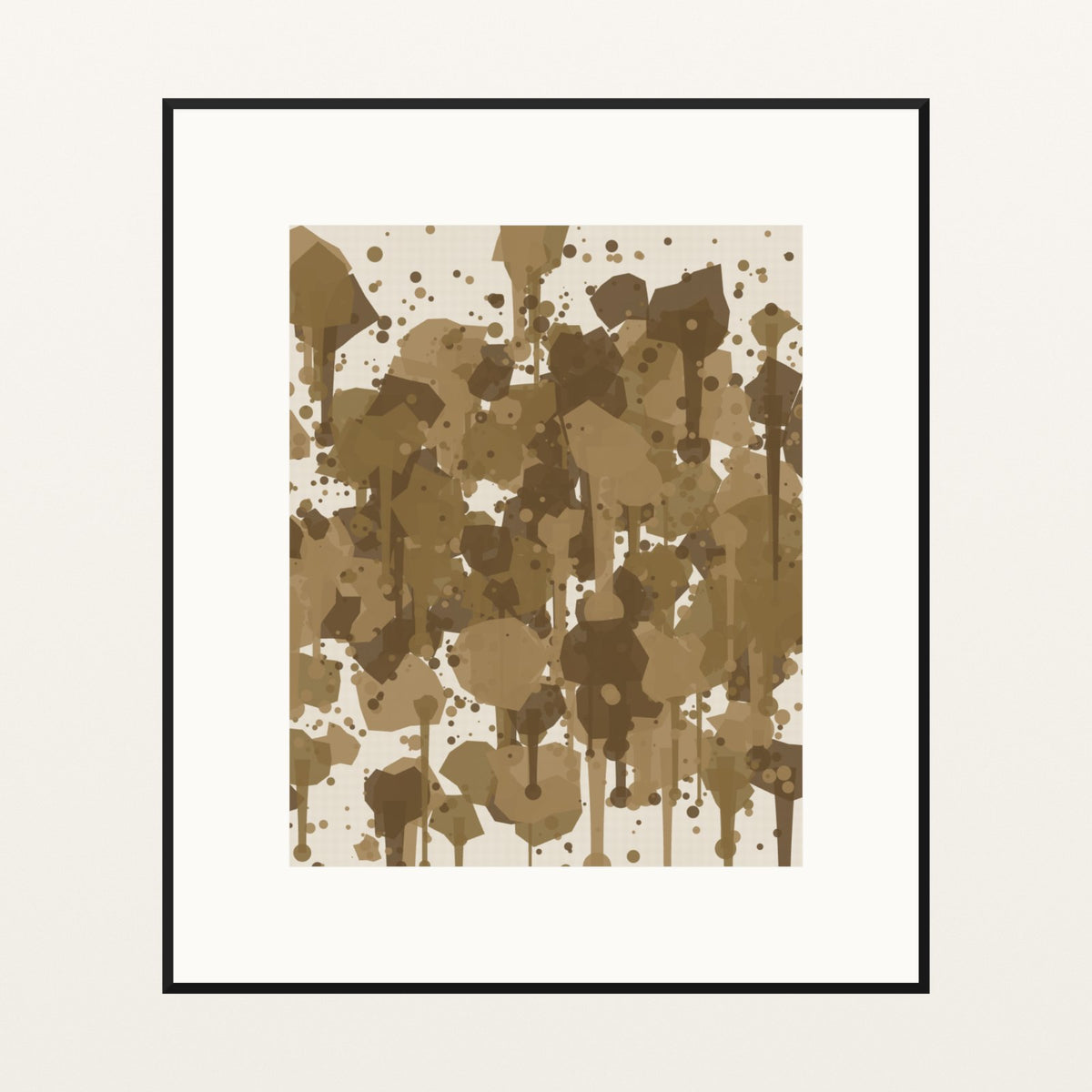 Aged Bronze Paint Splatter – Signed 50-Edition Giclée Print for Gallery Walls — Black gallery mat