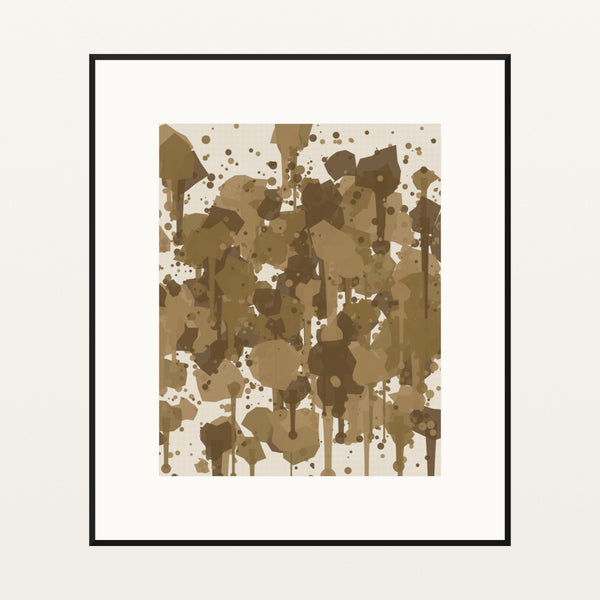 Aged Bronze Paint Splatter – Signed 50-Edition Giclée Print for Gallery Walls — Black gallery mat