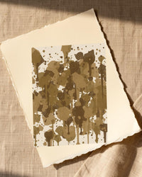 Aged Bronze Paint Splatter – Signed 50-Edition Giclée Print for Gallery Walls — Paper/edge detail