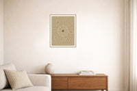 Aged Bronze  Ship's Wheel Motif – Premium Motif Wall Art Print — Living room lifestyle
