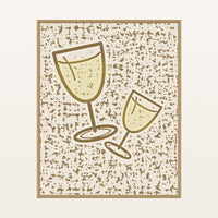 Aged Bronze Wine Glass Motif – Limited Edition Motif Art Print — Floating natural frame