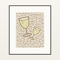Aged Bronze Wine Glass Motif – Limited Edition Motif Art Print — Black gallery mat