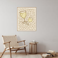 Aged Bronze Wine Glass Motif – Limited Edition Motif Art Print — Reading nook