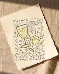 Aged Bronze Wine Glass Motif – Limited Edition Motif Art Print — Paper/edge detail
