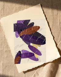 Amethyst & Bronze Ombré Gradient – Premium Ombré Gradient Wall Art Print — Paper/edge detail