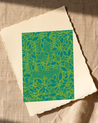 Ankara Brights Botanical – Signed 50-Edition Giclée Print for Gallery Walls — Paper/edge detail