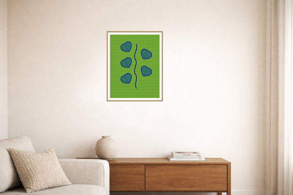 Ankara Brights Painterly – Premium Painterly Wall Art Print — Living room lifestyle