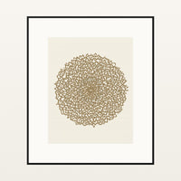 Antique Brass Abstract Wave – Signed 50-Edition Giclée Print for Gallery Walls — Black gallery mat