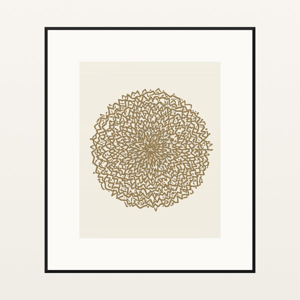 Antique Brass Abstract Wave – Signed 50-Edition Giclée Print for Gallery Walls — Black gallery mat
