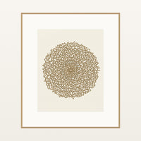 Antique Brass Abstract Wave – Signed 50-Edition Giclée Print for Gallery Walls — Natural gallery mat