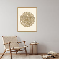 Antique Brass Abstract Wave – Signed 50-Edition Giclée Print for Gallery Walls — Reading nook