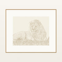 Antique Brass Etched Line Art – Signed 50-Edition Giclée Print for Gallery Walls — Natural gallery mat