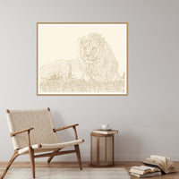 Antique Brass Etched Line Art – Signed 50-Edition Giclée Print for Gallery Walls — Reading nook