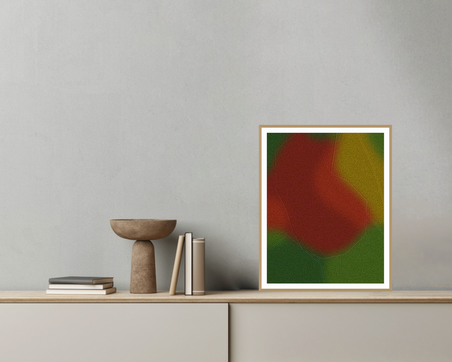 Antique Brass Ankara Watercolor Wash Art Print — room scene