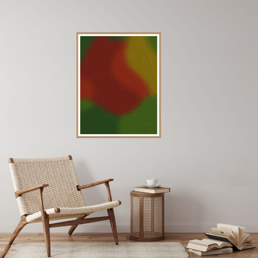 Antique Brass Ankara Watercolor Wash Art Print — room scene