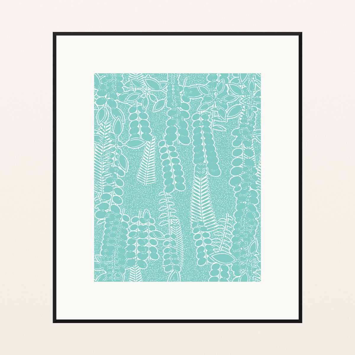 Aqua Mist Botanical – Signed 50-Edition Giclée Print for Gallery Walls — Black gallery mat