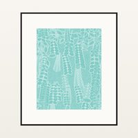 Aqua Mist Botanical – Signed 50-Edition Giclée Print for Gallery Walls — Black gallery mat