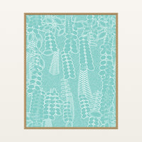 Aqua Mist Botanical – Signed 50-Edition Giclée Print for Gallery Walls — Floating natural frame