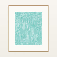 Aqua Mist Botanical – Signed 50-Edition Giclée Print for Gallery Walls — Natural gallery mat