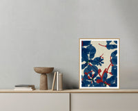 Batik Brown Ombré Gradient – Premium Ombré Gradient Wall Art Print — Grey wall with bowl