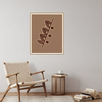 Batik Brown Painterly Olive branch – Premium Painterly Wall Art Print — Reading nook