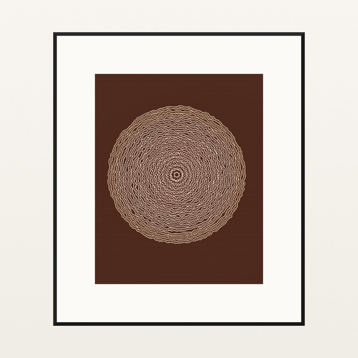 Batik Brown Sketch-filter – Signed 50-Edition Giclée Print for Gallery Walls — Black gallery mat