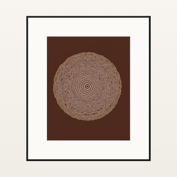 Batik Brown Sketch-filter – Signed 50-Edition Giclée Print for Gallery Walls — Black gallery mat