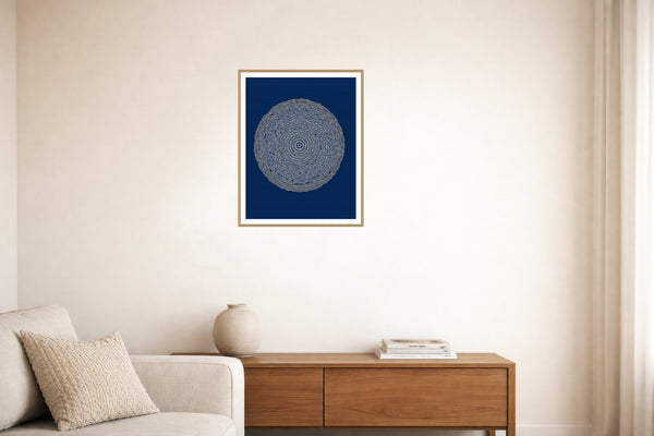 Batik Brown Sketch-filter – Signed 50-Edition Giclée Print for Gallery Walls — Living room lifestyle