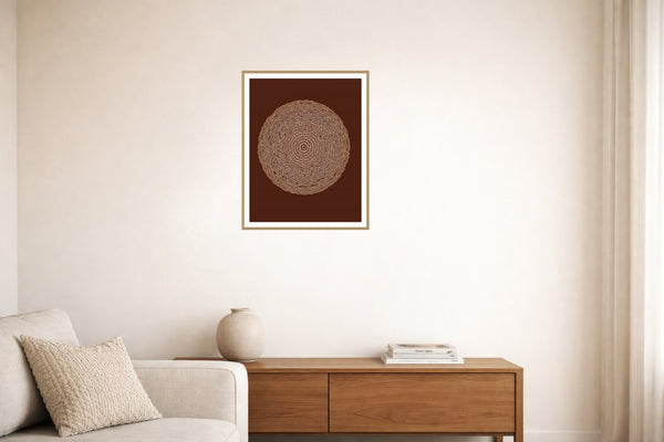 Batik Brown Sketch-filter – Signed 50-Edition Giclée Print for Gallery Walls — Living room lifestyle