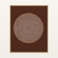 Batik Brown Sketch-filter – Signed 50-Edition Giclée Print for Gallery Walls — Floating natural frame