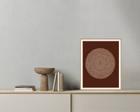 Batik Brown Sketch-filter – Signed 50-Edition Giclée Print for Gallery Walls — Grey wall with bowl