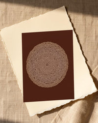 Batik Brown Sketch-filter – Signed 50-Edition Giclée Print for Gallery Walls — Paper/edge detail