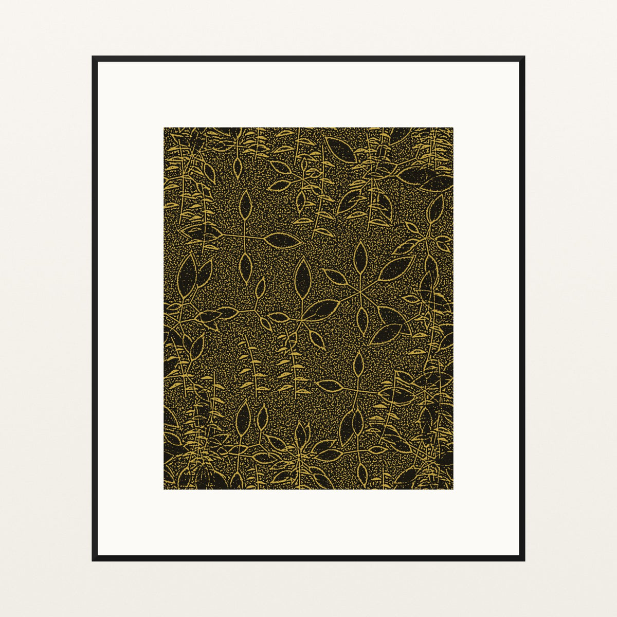 Black & Gold Botanical – Signed 50-Edition Giclée Print for Gallery Walls — Black gallery mat