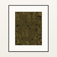 Black & Gold Botanical – Signed 50-Edition Giclée Print for Gallery Walls — Black gallery mat