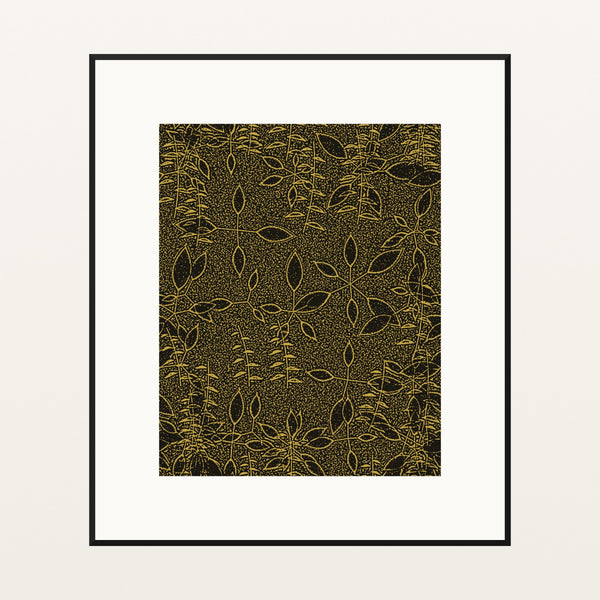 Black & Gold Botanical – Signed 50-Edition Giclée Print for Gallery Walls — Black gallery mat