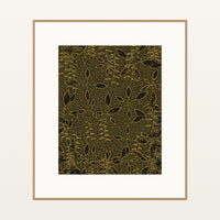 Black & Gold Botanical – Signed 50-Edition Giclée Print for Gallery Walls — Natural gallery mat