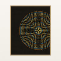 Black & Gold Geometric – Signed 50-Edition Giclée Print for Gallery Walls — Floating natural frame