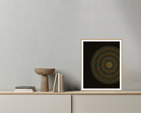 Black & Gold Geometric – Signed 50-Edition Giclée Print for Gallery Walls — Grey wall with bowl