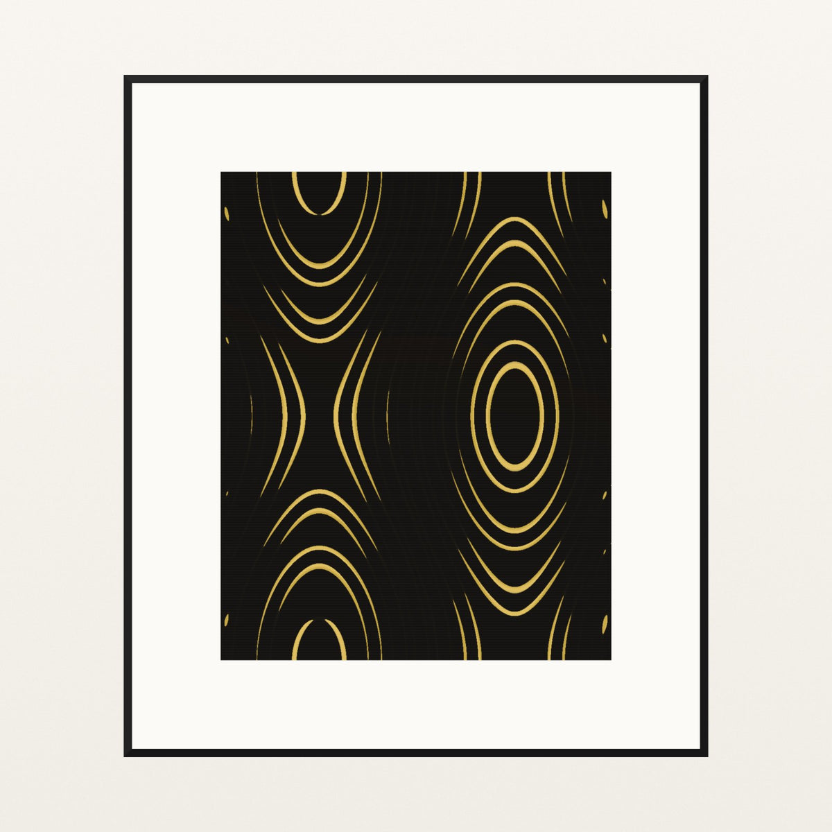 Black & Gold Marble Swirl – Signed 50-Edition Giclée Print for Gallery Walls — Black gallery mat