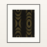 Black & Gold Marble Swirl – Signed 50-Edition Giclée Print for Gallery Walls — Black gallery mat