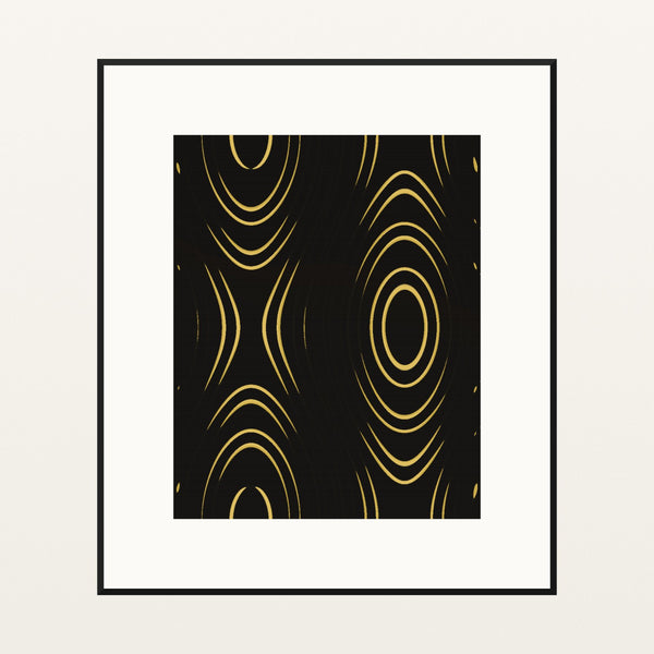 Black & Gold Marble Swirl – Signed 50-Edition Giclée Print for Gallery Walls — Black gallery mat