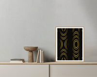 Black & Gold Marble Swirl – Signed 50-Edition Giclée Print for Gallery Walls — Grey wall with bowl