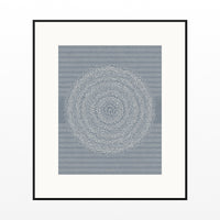 Blue-Gray Mist Linear Wall Art Print – Signed Limited Edition Giclée | Modern Gallery Decor — Black gallery mat