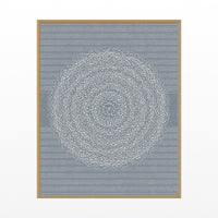 Blue-Gray Mist Linear Wall Art Print – Signed Limited Edition Giclée | Modern Gallery Decor — Floating natural frame