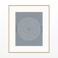 Blue-Gray Mist Linear Wall Art Print – Signed Limited Edition Giclée | Modern Gallery Decor — Natural gallery mat