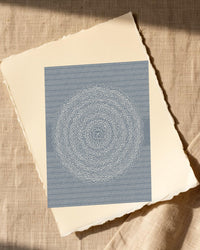 Blue-Gray Mist Linear Wall Art Print – Signed Limited Edition Giclée | Modern Gallery Decor — Paper/edge detail