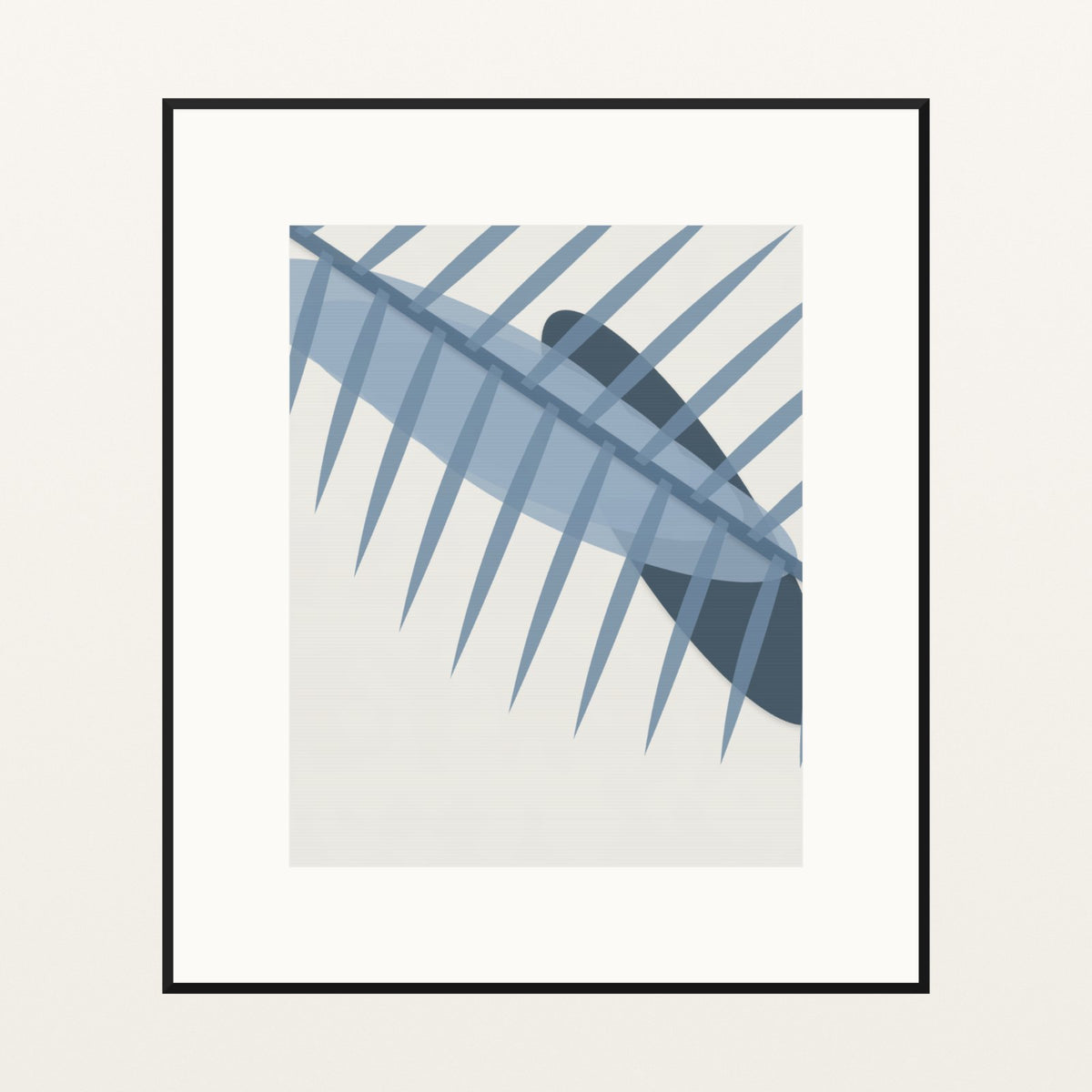 Blue-Gray Mist Ombré Gradient – Signed 50-Edition Giclée Print for Gallery Walls — Black gallery mat